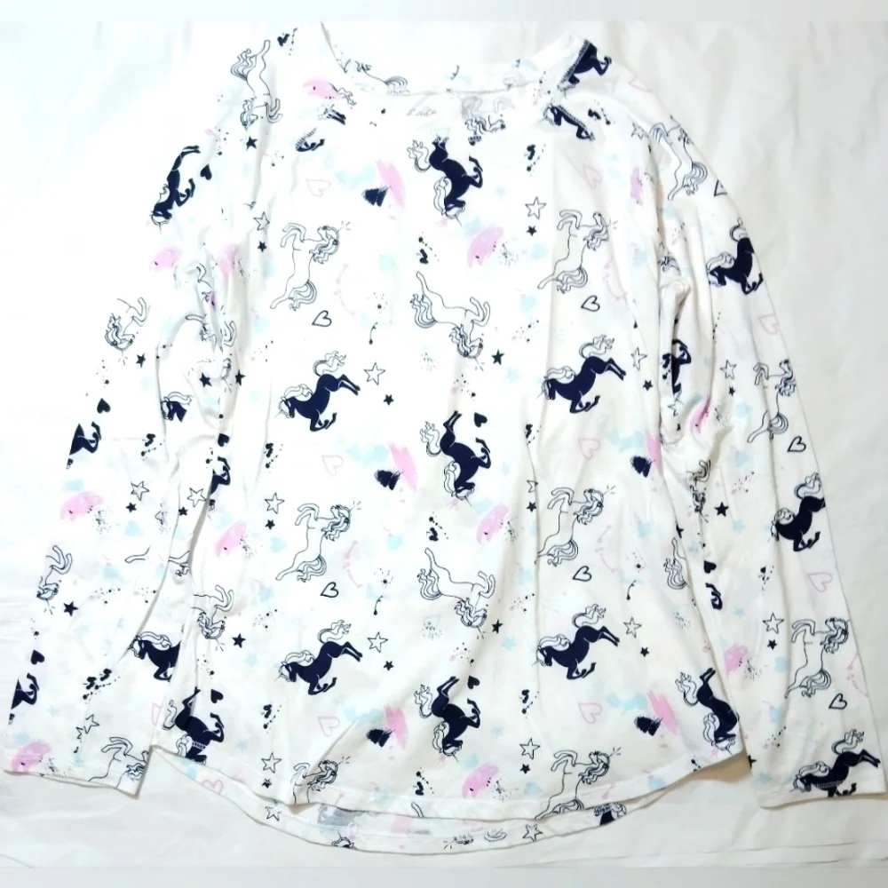 Justice Unicorns Hearts And Stars Long Sleeve Shirt- 14/16